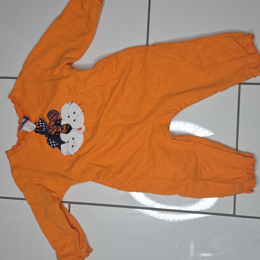 Flap Happy Vibrant Orange Tiger Outfit Sz 12 Month Auburn UNIVERSITY